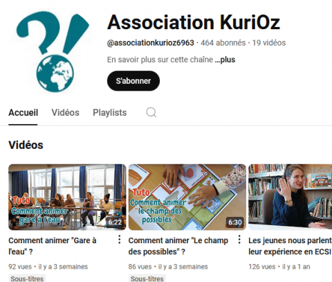capture d'écran de la chaîne youtube